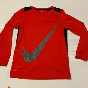 Boys Nike Red and Black Long Sleeve Shirt Size Medium